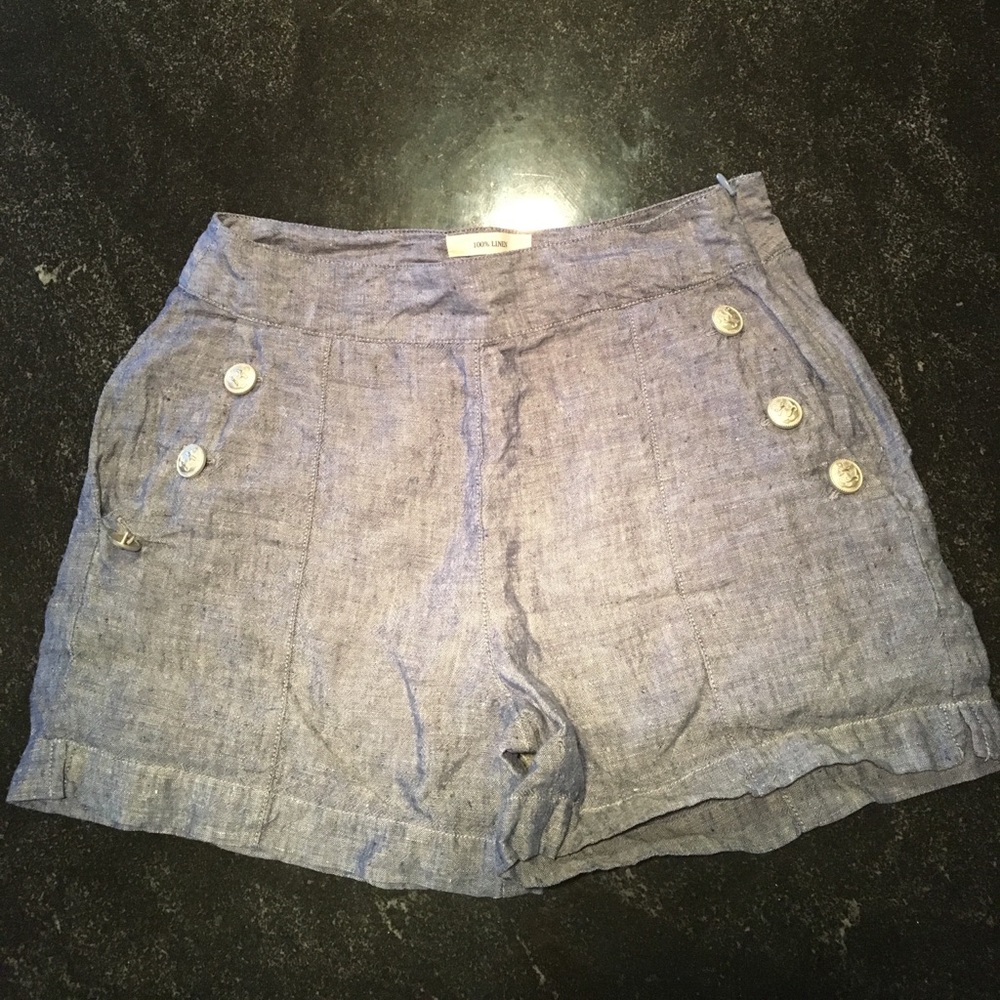 Linen High-Waisted Sailor Shorts